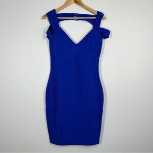 Herve Leger Royal Blue Bandage Backless Dress